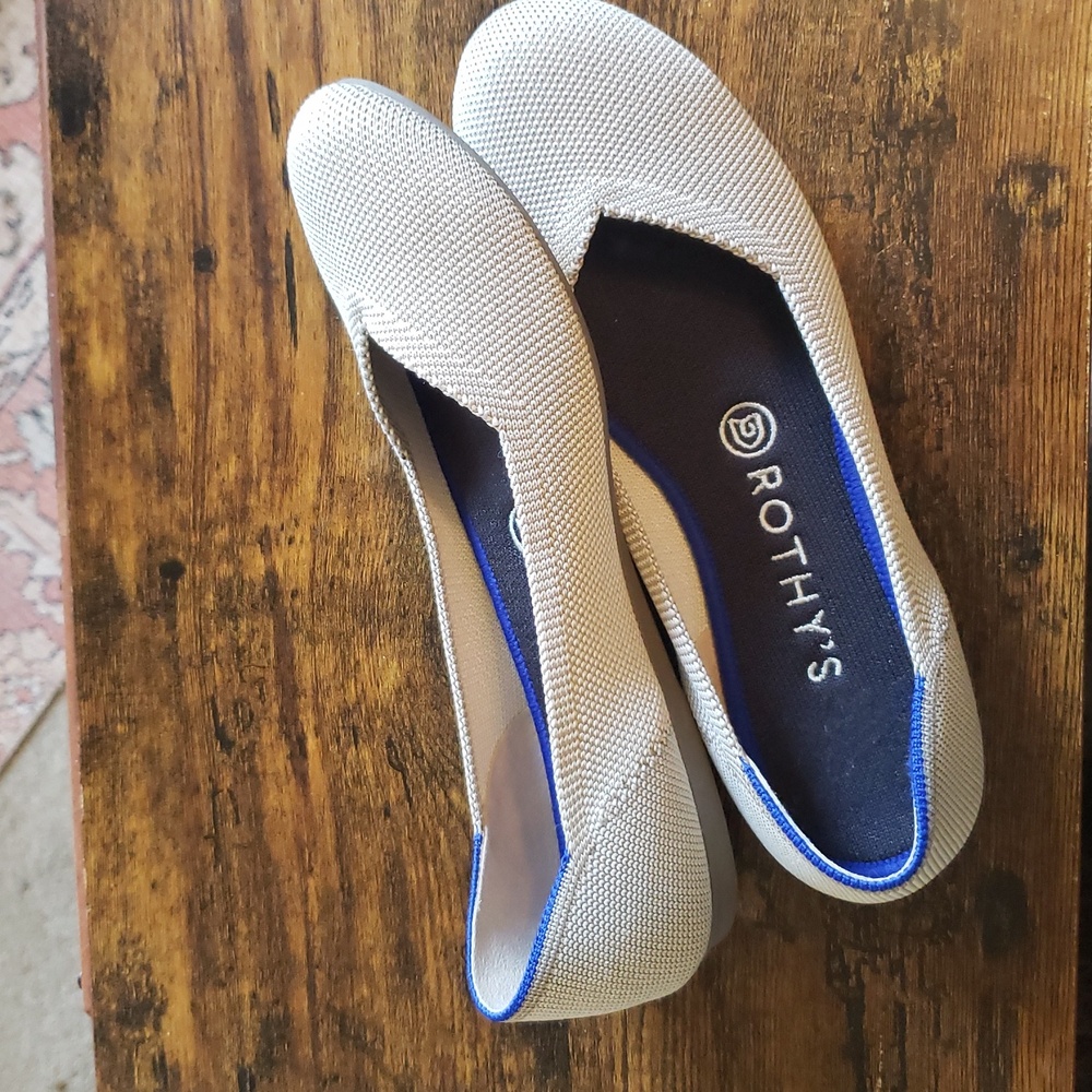 Rothy's Flax Birds-eye Rounded Toe Flats - Picture 3 of 14